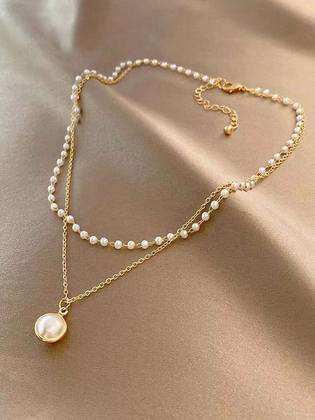 Double-layer Pearl Necklace Female Niche Design