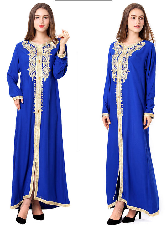 C- Muslim Embroidered Lace Dress Dress