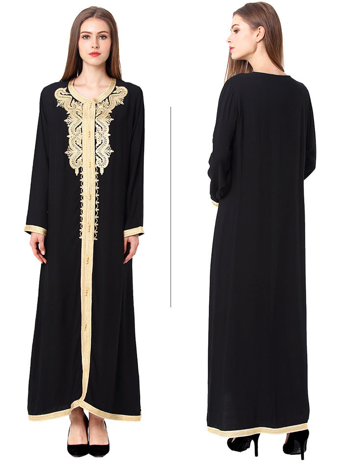 C- Muslim Embroidered Lace Dress Dress