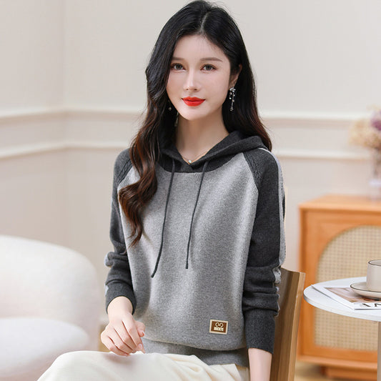 B- Multicolor Hoodie Bottoming Shirt Sweater