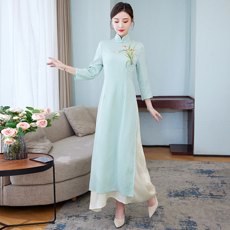 Women 's Fashion New Retro Women 's Embroidered Dress