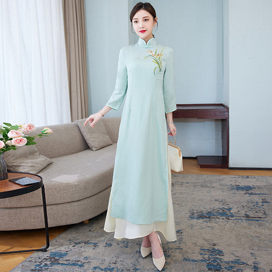 Women 's Fashion New Retro Women 's Embroidered Dress