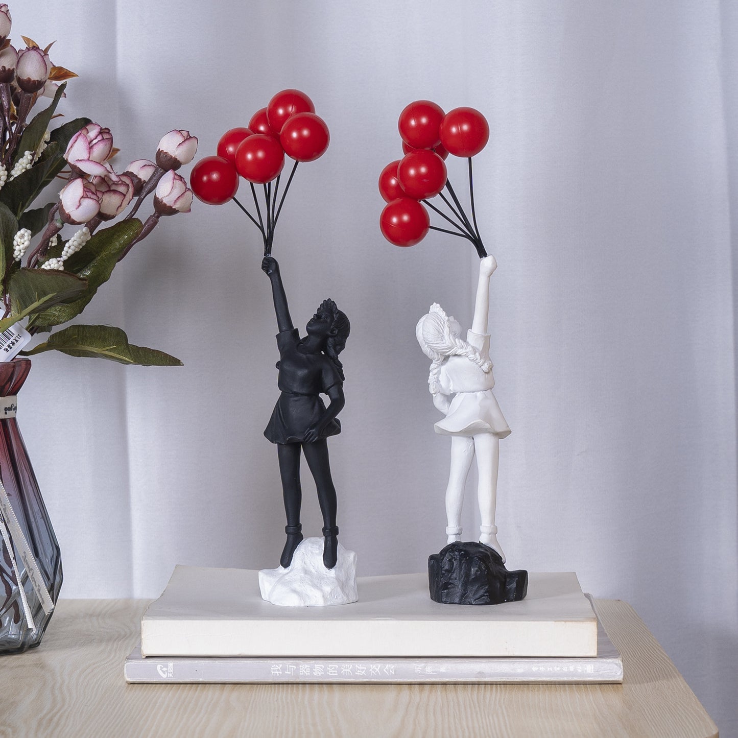 Little Girl With Balloon Art Sculpture Living Room Decorations Decoration Resin