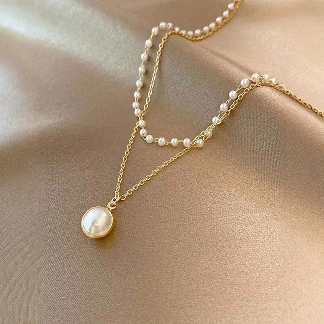 Double-layer Pearl Necklace Female Niche Design