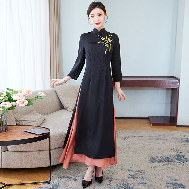 Women 's Fashion New Retro Women 's Embroidered Dress