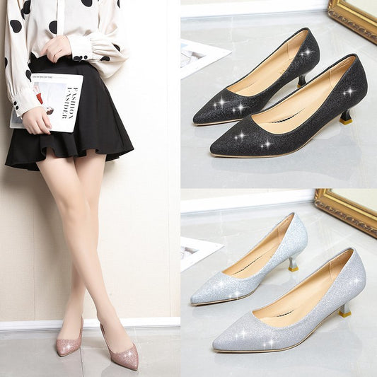 Fashion Low-cut Pointed Heel Shoes For Women