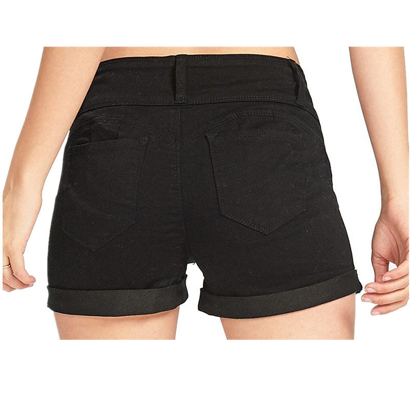 Waist-tight Denim Elastic Color Cloth Shorts Hot Pants Women