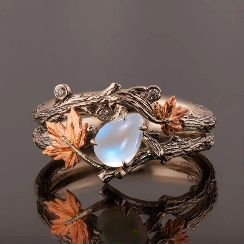 Vintage Golden Branch Maple Leaf Ring